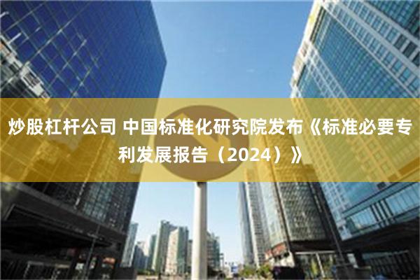 炒股杠杆公司 中国标准化研究院发布《标准必要专利发展报告（2024）》